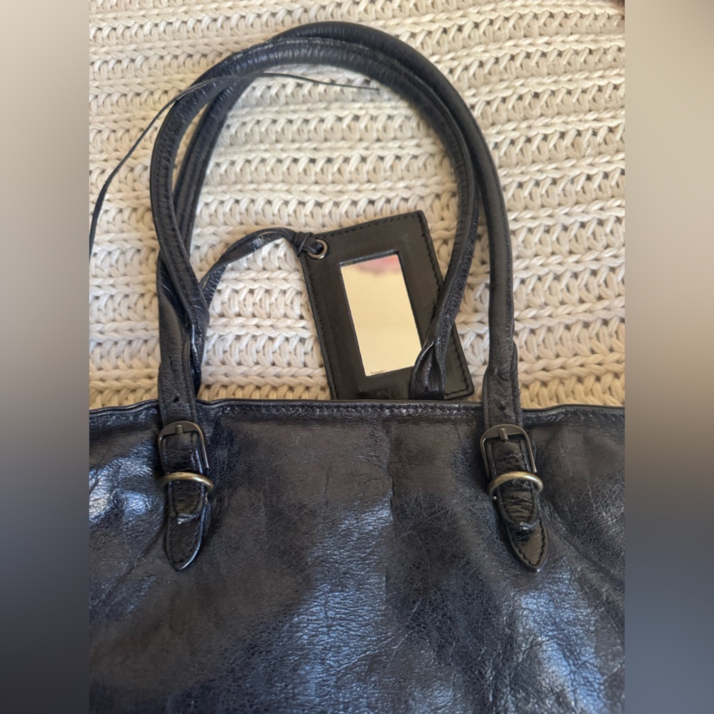 Balenciaga Vintage A4 Tote Bag Black Leather Rare Model - Picture 11 of 16